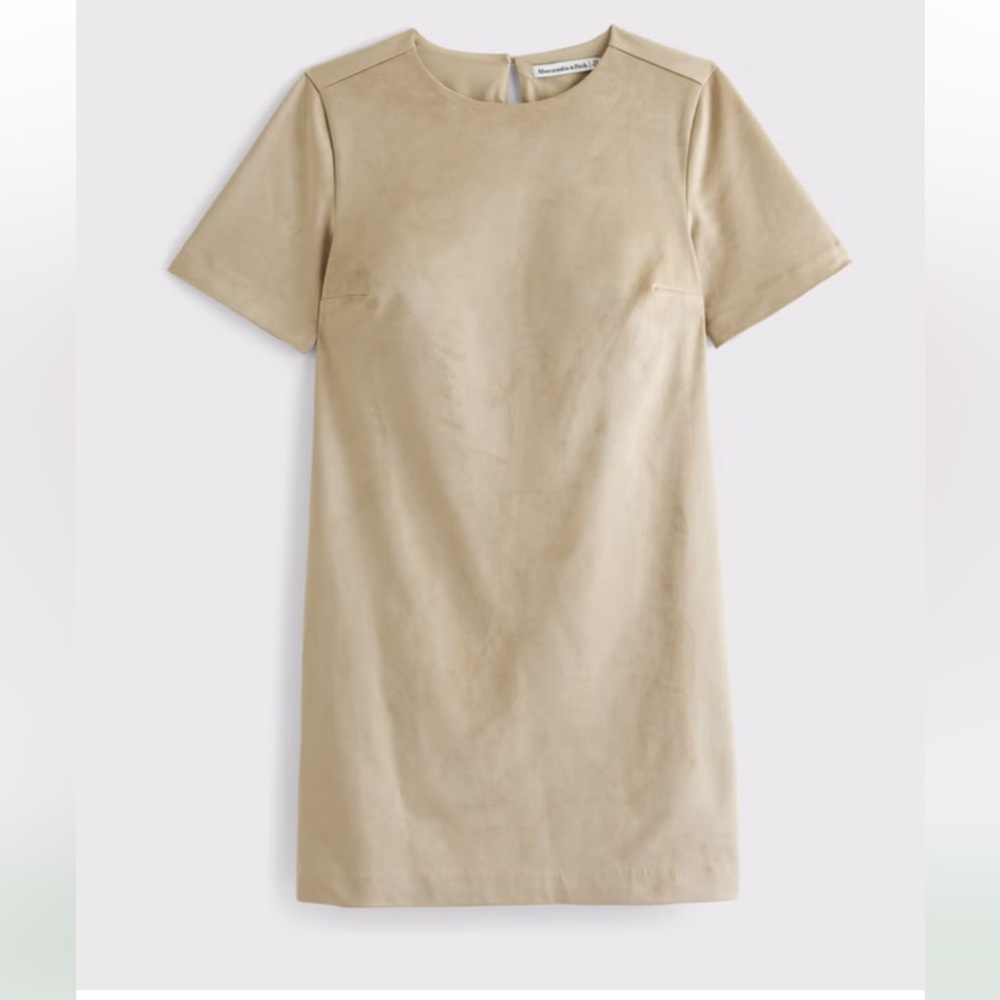 Vegan suede tan mini dress